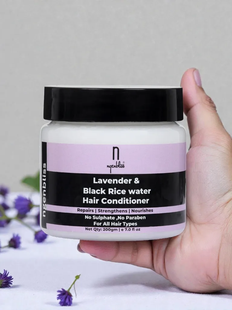 Lavender & Black Rice Water Hair Conditioner 200gm - No Sulphate No Paraben - Ngenbliss