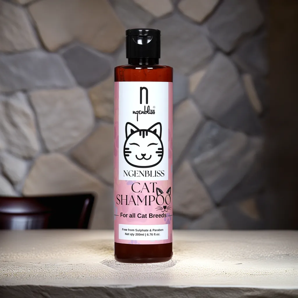 Natural Cat Shampoo 200ml - Gentle for All Breeds - Ngenbliss
