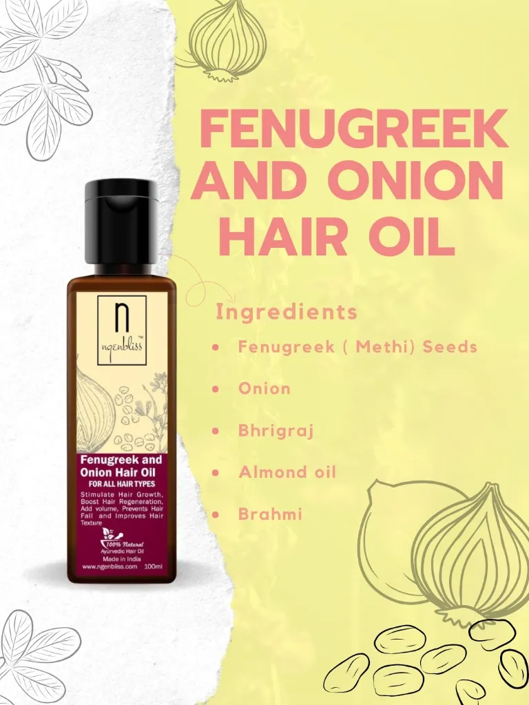 Fenugreek & Onion Hair Oil 100ml - Hair Growth & Nourishment - Ngenbliss