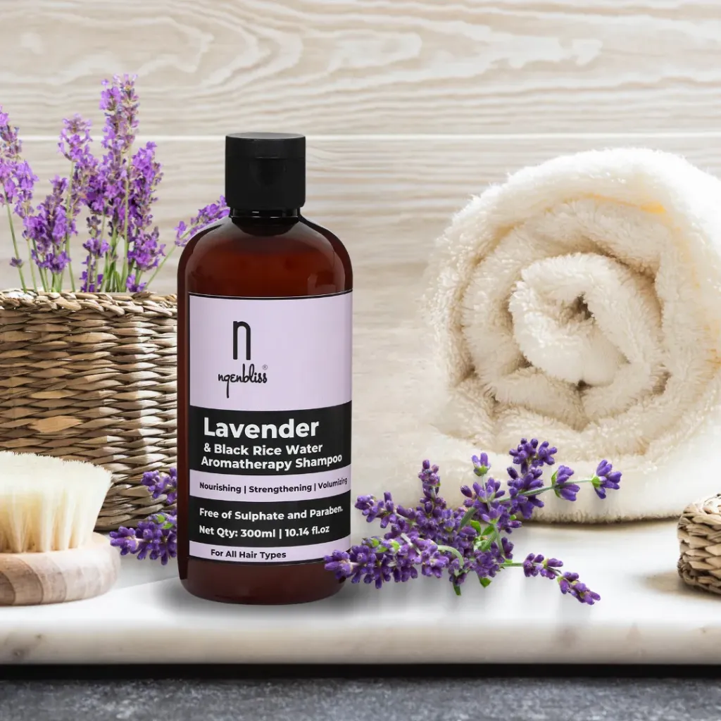 Lavender and Black rice water Aromatherapy Shampoo | Control Hair Loss - Nourishing Hair - Volumizing - No Sulphate | No Paraben | 300ml