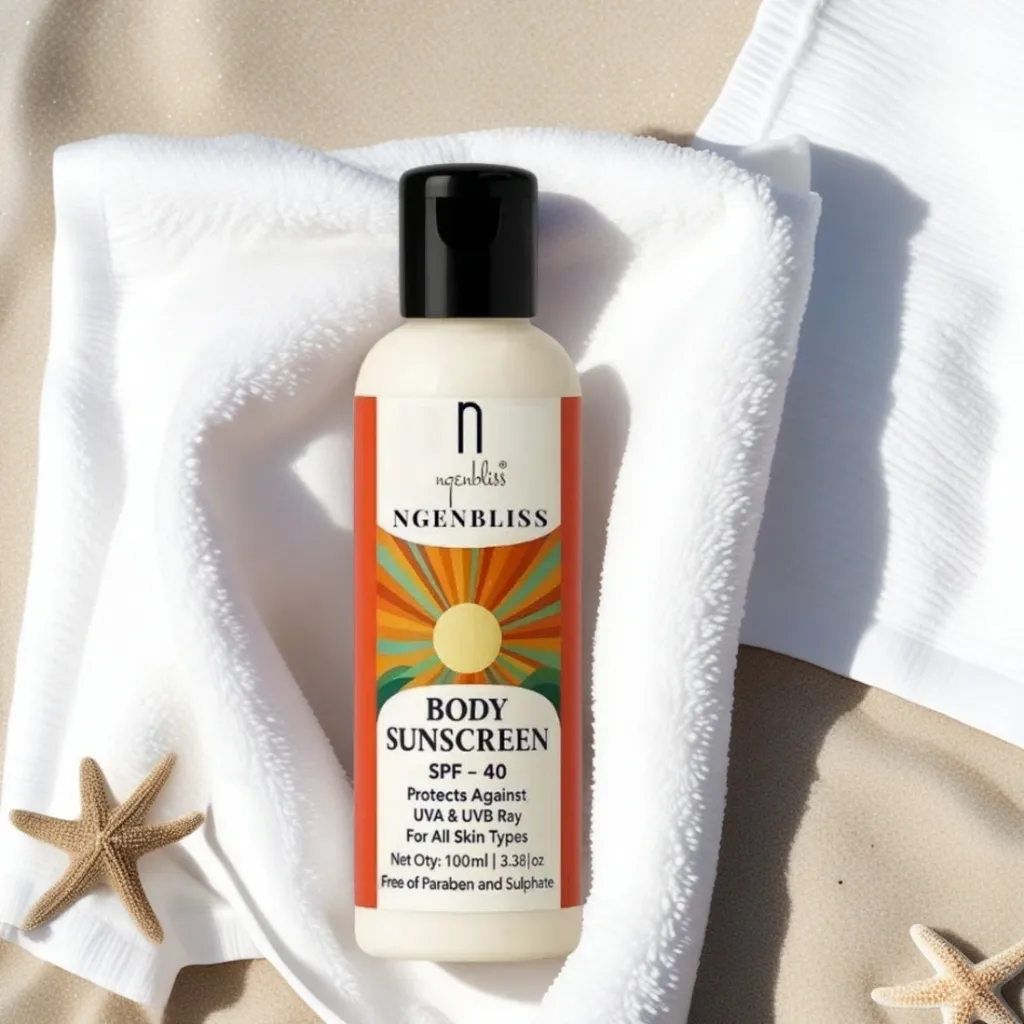 Ngenbliss SPF 40 Sunscreen | With Zinc Oxide, Green Tea & Aloe Vera