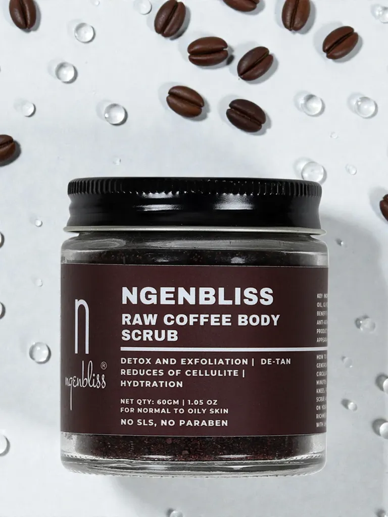 Raw Coffee Body Scrub | Deep Exfoliation & Tan Removal | Natural Skin Polisher | 60g